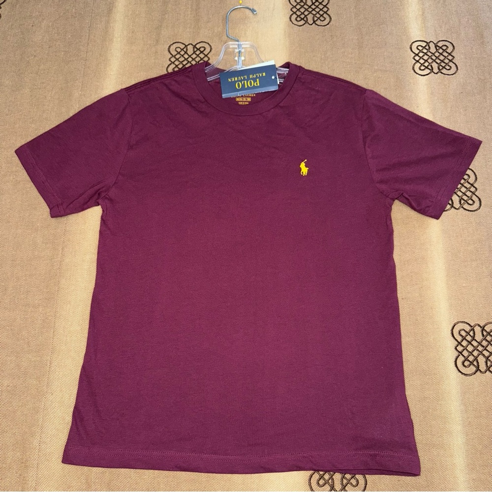 Polo Ralph Lauren NWT! Kids Red Wine Cotton Short Sleeve T-Shirt Size M(10-12)